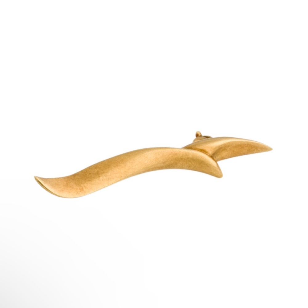 SOLID 18K GOLD ANGELA CUMMINGS VINTAGE 1984 SEAGULL PIN BROOCH - Picture 6 of 9